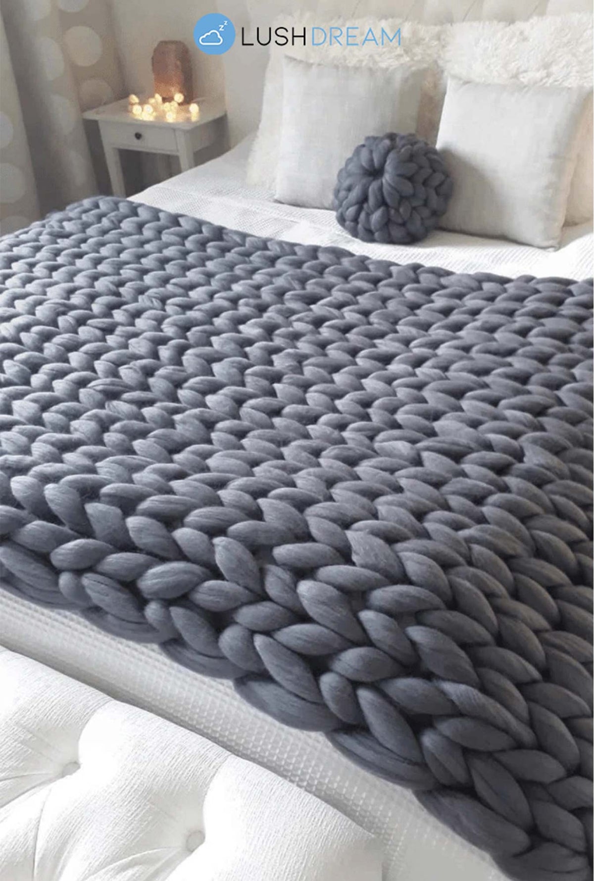 LuxSleep Chunky Knit Blanket